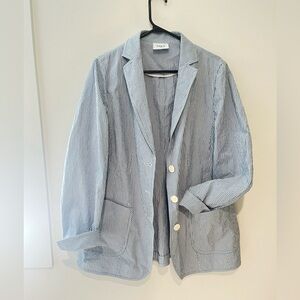 | AKRIS Punto striped coastal core blazer |